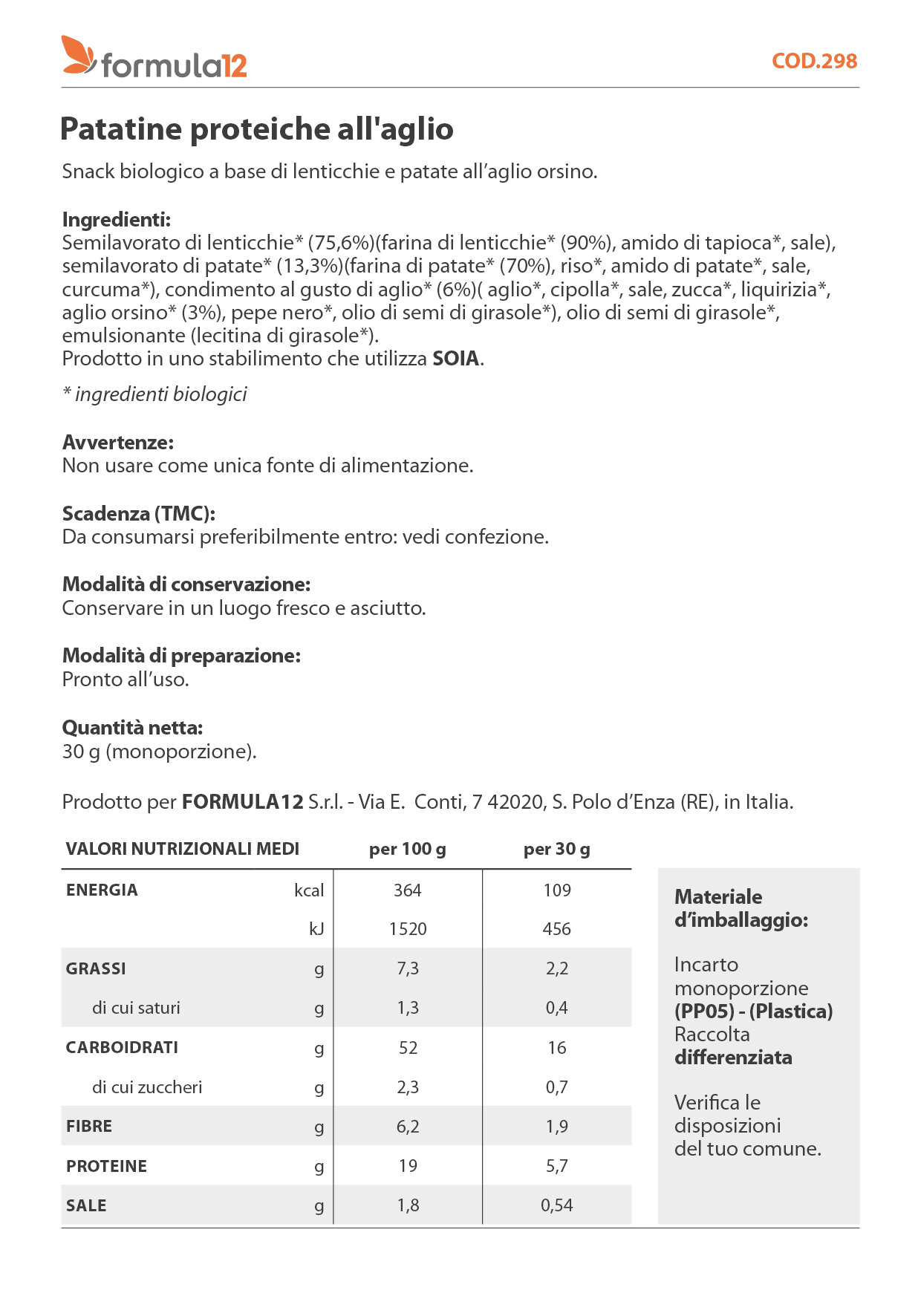 298_Patatine proteiche all'aglio